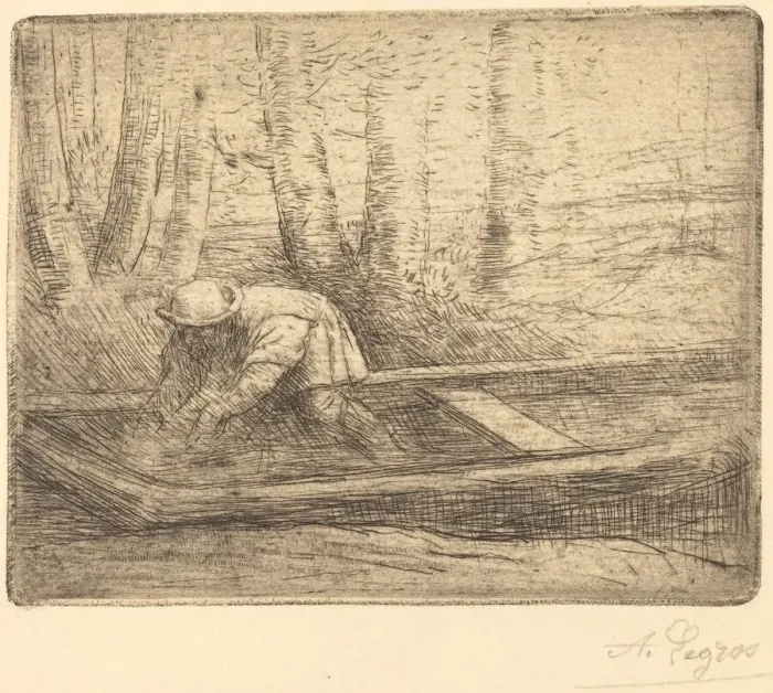 Framed Print : Man in Punt. Creator: Alphonse Legros Framed Print : Man in Punt. Creator: Alphonse Legros