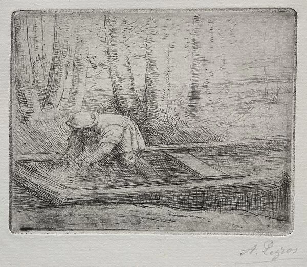 Man in a Punt. Creator: Alphonse Legros (French, 1837-1911)