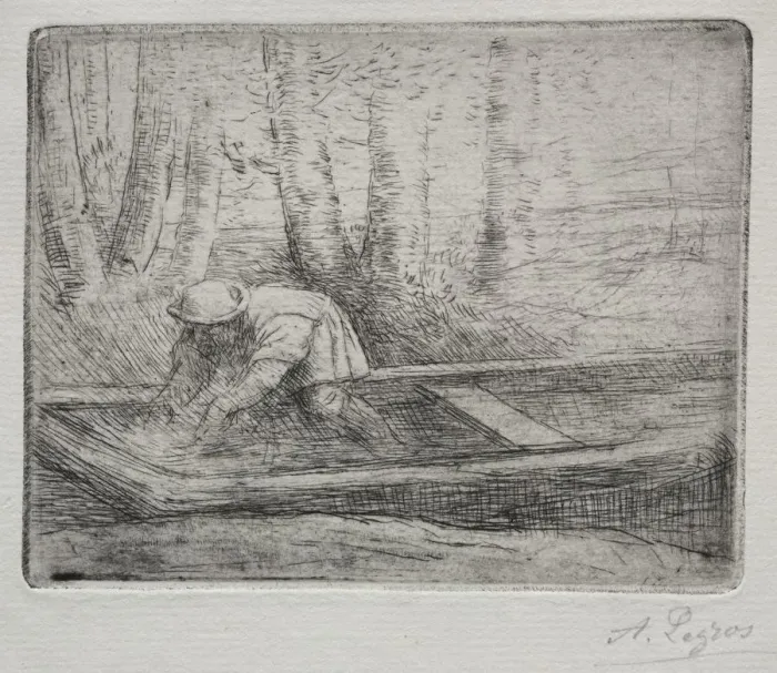 Framed Print : Man in a Punt. Creator: Alphonse Legros (French, 1837-1911) Framed Print : Man in a Punt. Creator: Alphonse Legros (French, 1837-1911)