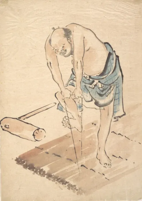 Framed Print : Man on a Raft. Creator: Hokusai Framed Print : Man on a Raft. Creator: Hokusai
