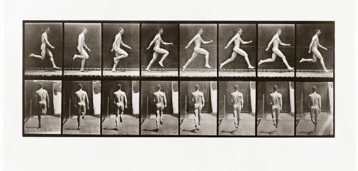Framed Print : Man running, Plate 65 from Animal Locomotion, 1887 (photograph) Framed Print : Man running, Plate 65 from Animal Locomotion, 1887 (photograph)