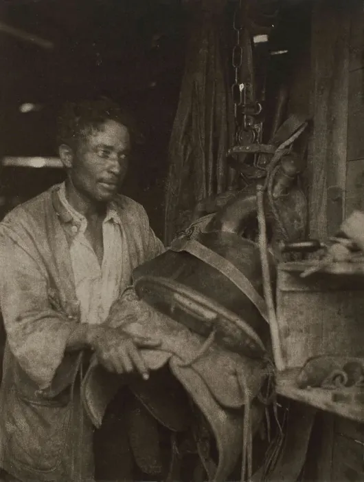 Framed Print : Man With A Saddle, c1920s. Creator: Doris Ulmann Framed Print : Man With A Saddle, c1920s. Creator: Doris Ulmann