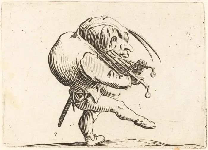 Framed Print : Man Scraping a Grill, c. 1622. Creator: Jacques Callot Framed Print : Man Scraping a Grill, c. 1622. Creator: Jacques Callot
