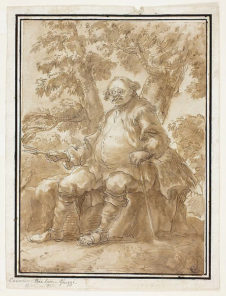 Man Seated in Front of Trees, n.d. Creators: Carlo Marchionni, Pier Leone Ghezzi