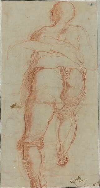 A Man Seen from Behind [verso], c. 1555. Creator: Taddeo Zuccaro