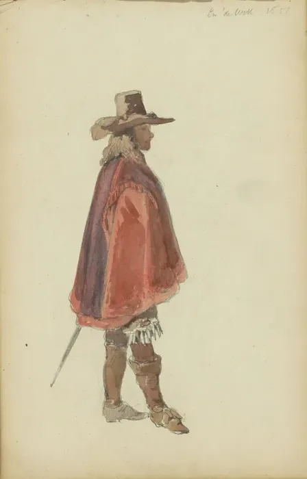 Framed Print : Man in seventeenth century clothing, c. 1846-c. 1882. Creator: Cornelis Springer Framed Print : Man in seventeenth century clothing, c. 1846-c. 1882. Creator: Cornelis Springer