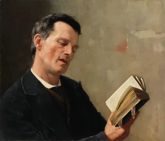 Framed Print : Man Singing Hymn, 1884. Creator: Arvid Liljelund