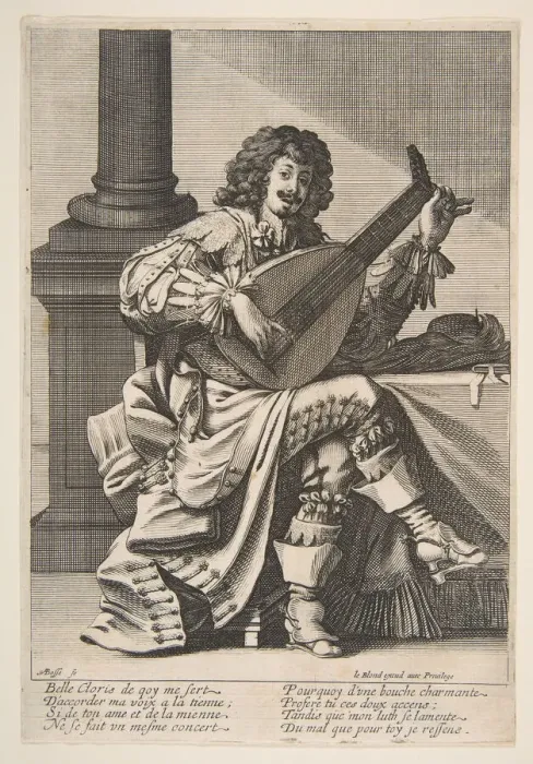 Framed Print : Man Singing and Playing a Lute, mid to late 17th century. Creator: Abraham Bosse Framed Print : Man Singing and Playing a Lute, mid to late 17th century. Creator: Abraham Bosse