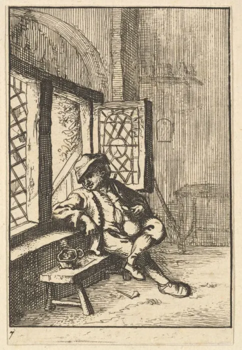 Framed Print : Man Sitting by a Window (copy), 1610-85. Creator: Unknown Framed Print : Man Sitting by a Window (copy), 1610-85. Creator: Unknown