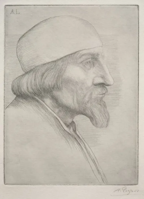 Framed Print : Man in a Skullcap. Creator: Alphonse Legros (French, 1837-1911) Framed Print : Man in a Skullcap. Creator: Alphonse Legros (French, 1837-1911)
