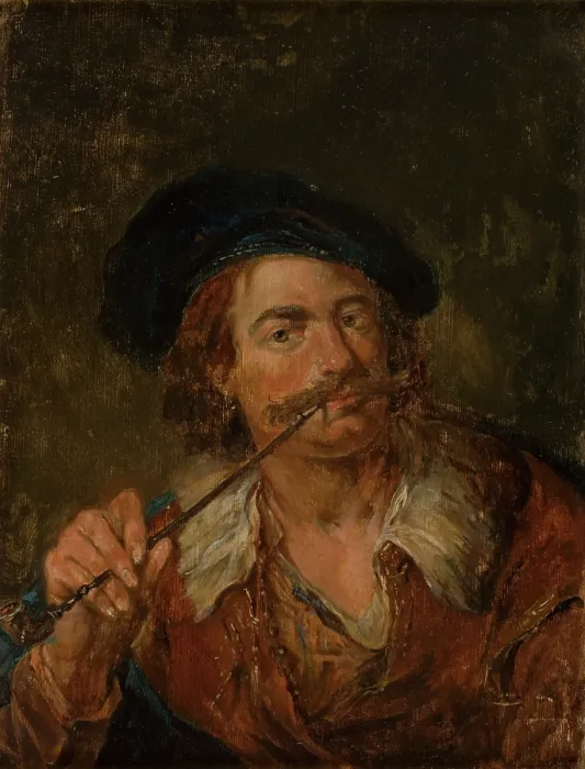 Framed Print : Man Smoking a Pipe, c1850. Creator: Ferdynand Chotomski Framed Print : Man Smoking a Pipe, c1850. Creator: Ferdynand Chotomski