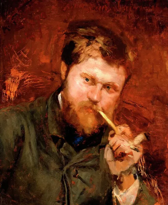 Framed Print : Man Smoking a Pipe, c1875. Creator: Jean Alexandre Joseph Falguiere Framed Print : Man Smoking a Pipe, c1875. Creator: Jean Alexandre Joseph Falguiere