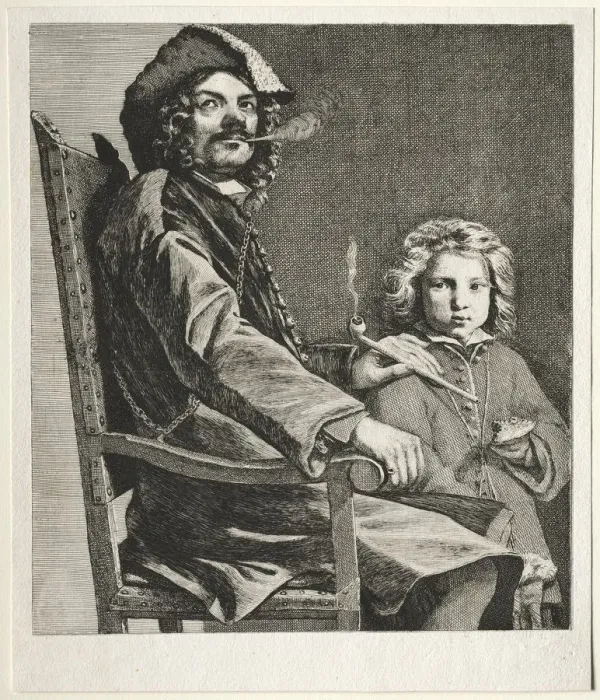 Framed Print : Man Smoking a Pipe and a Small Boy, c. 1660. Creator: Michael Sweerts (Dutch, 1618-1664) Framed Print : Man Smoking a Pipe and a Small Boy, c. 1660. Creator: Michael Sweerts (Dutch, 1618-1664)