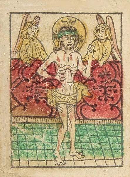 The Man of Sorrows between Two Angels (Schr. 900), 15th century. 15th century. Creator: Anon