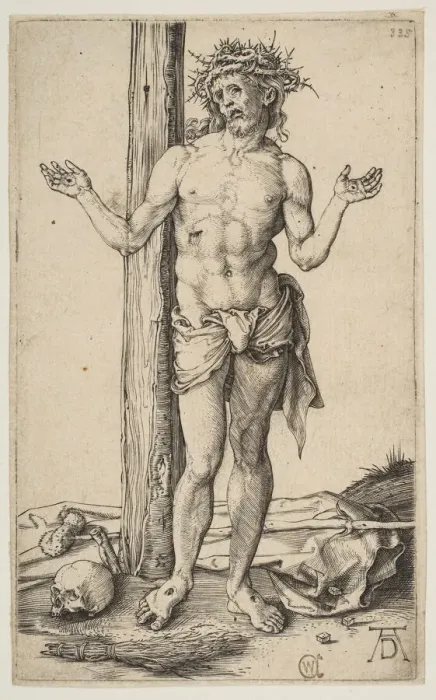 Framed Print : Man of Sorrows with Arms Outstretched, ca. 1500. Creator: Albrecht Durer Framed Print : Man of Sorrows with Arms Outstretched, ca. 1500. Creator: Albrecht Durer