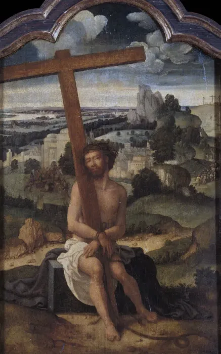 Framed Print : The Man of Sorrows. Artist: Isenbrant, Adriaen (1490-1551) Framed Print : The Man of Sorrows. Artist: Isenbrant, Adriaen (1490-1551)
