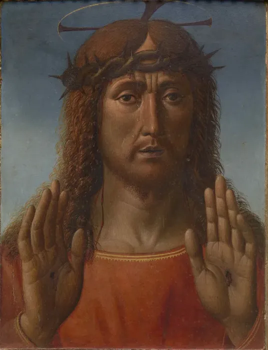 Framed Print : The Man of Sorrows, c. 1490. Creator: Rosselli, Cosimo di Lorenzo (1439-1507) Framed Print : The Man of Sorrows, c. 1490. Creator: Rosselli, Cosimo di Lorenzo (1439-1507)