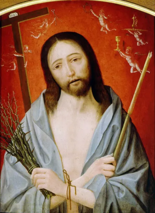 Framed Print : The Man of Sorrows, c1520. Artist: Jan Mostaert Framed Print : The Man of Sorrows, c1520. Artist: Jan Mostaert