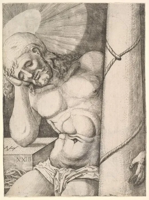 Framed Print : The Man of Sorrows at the Column, 1523. Creator: Nicols Hogenberg Framed Print : The Man of Sorrows at the Column, 1523. Creator: Nicols Hogenberg