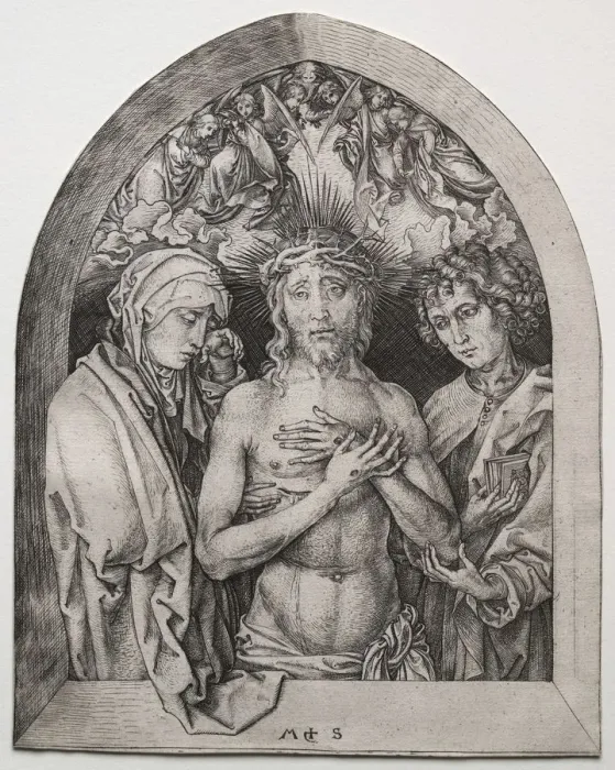 Framed Print : The Man of Sorrows. Creator: Martin Schongauer (German, c. 1450-1491) Framed Print : The Man of Sorrows. Creator: Martin Schongauer (German, c. 1450-1491)