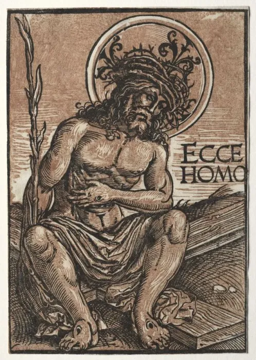Framed Print : Man of Sorrows Seated on the Cross, c. 1522. Creator: Hans Weiditz (German, c. 1495-c Framed Print : Man of Sorrows Seated on the Cross, c. 1522. Creator: Hans Weiditz (German, c. 1495-c