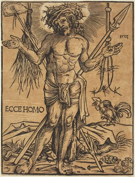 Framed Print : The Man of Sorrows Standing, 1522. Creator: Hans Weiditz Framed Print : The Man of Sorrows Standing, 1522. Creator: Hans Weiditz