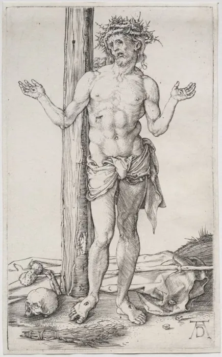 Framed Print : The Man of Sorrows Standing, with Hands Raised, c. 1500. Creator: Albrecht Dürer (German Framed Print : The Man of Sorrows Standing, with Hands Raised, c. 1500. Creator: Albrecht Dürer (German