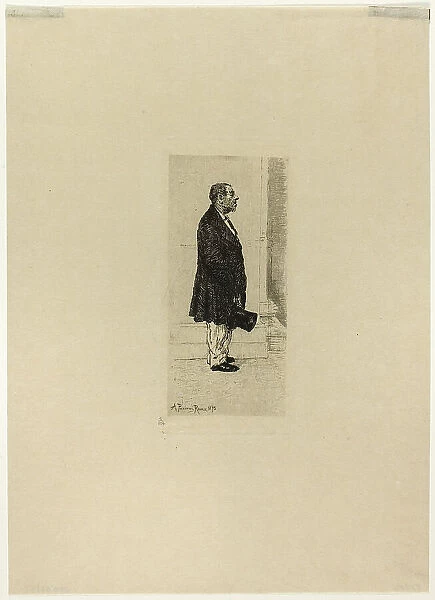 Man Standing in Church, 1875. Creator: Antonio Piccinni