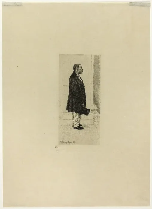 Framed Print : Man Standing in Church, 1875. Creator: Antonio Piccinni Framed Print : Man Standing in Church, 1875. Creator: Antonio Piccinni