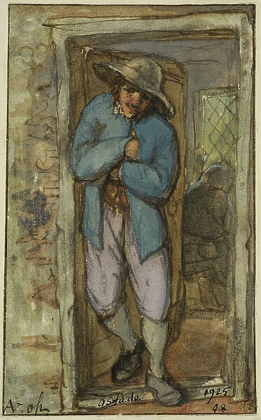 Man standing in the doorway of a house. Creator: Adriaen van Ostade