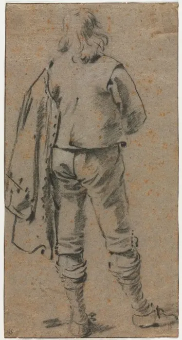 Framed Print : A Man Standing Seen from the Back, c. 1630. Creator: Gerard ter Borch (Dutch, 1617-1681) Framed Print : A Man Standing Seen from the Back, c. 1630. Creator: Gerard ter Borch (Dutch, 1617-1681)