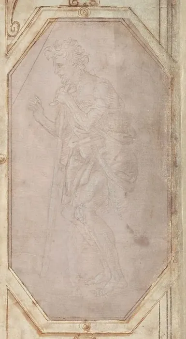 Framed Print : Man with a Stick, c. 1500. Creator: Filippino Lippi Framed Print : Man with a Stick, c. 1500. Creator: Filippino Lippi