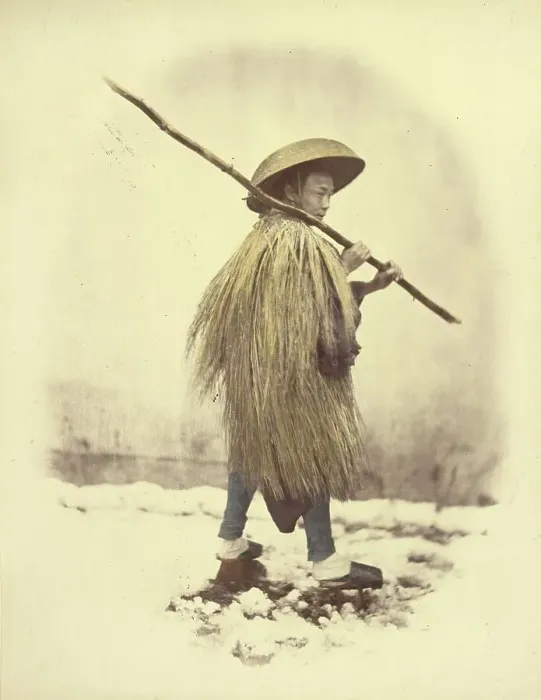 Framed Print : Man in a Straw Coat, 1866-1867. Creator: Felice Beato