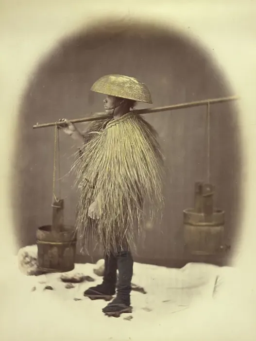 Framed Print : Man in a Straw Coat, 1866-1867. Creator: Felice Beato Framed Print : Man in a Straw Coat, 1866-1867. Creator: Felice Beato