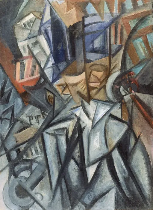 Framed Print : Man on the Street (Analysis of Volumes), 1913. Artist: Rozanova, Olga Vladimirovna (1886-1918) Framed Print : Man on the Street (Analysis of Volumes), 1913. Artist: Rozanova, Olga Vladimirovna (1886-1918)