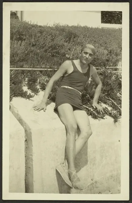 Framed Print : Man in swimwear, 1915-1920. Creator: Fedele Azari Framed Print : Man in swimwear, 1915-1920. Creator: Fedele Azari