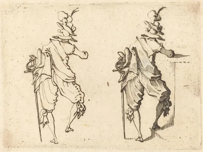 Framed Print : Man with Sword, c. 1617. Creator: Jacques Callot Framed Print : Man with Sword, c. 1617. Creator: Jacques Callot