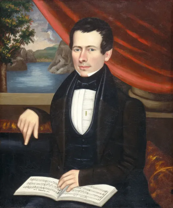Framed Print : Man with a Tune Book: Possibly Mr. Cook, c. 1838. Creator: Erastus Salisbury Field Framed Print : Man with a Tune Book: Possibly Mr. Cook, c. 1838. Creator: Erastus Salisbury Field