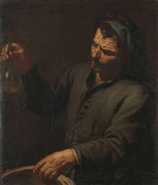 Man with Urine Bottle in his Hand, c.1650-c.1674. Creator: Antonio Zanchi