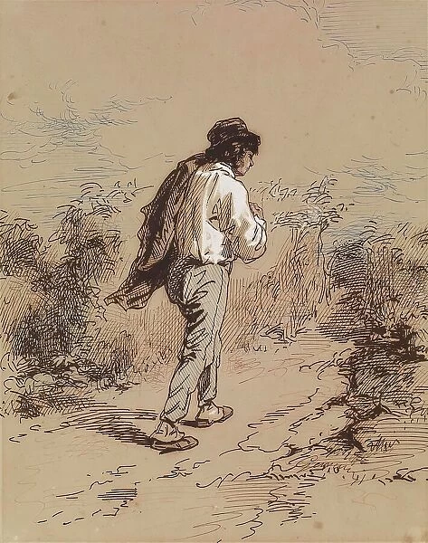 Man Walking, 1852-1866. Creator: Paul Gavarni