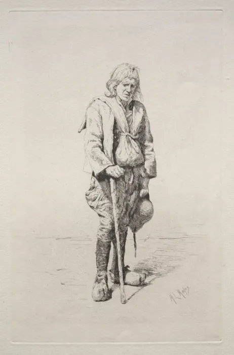 Framed Print : Man with Walking Stick. Creator: Mortimer Menpes (British, 1860-1938) Framed Print : Man with Walking Stick. Creator: Mortimer Menpes (British, 1860-1938)