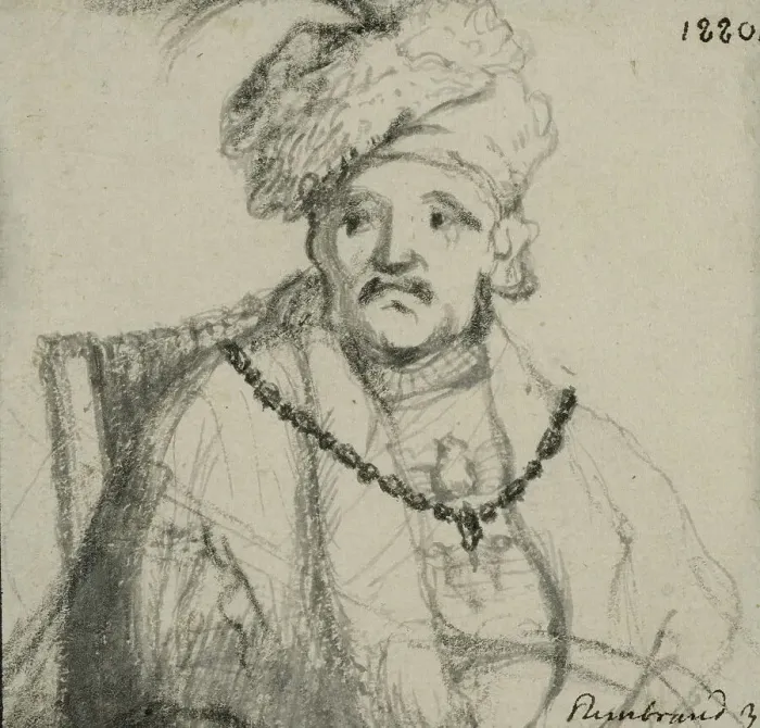 Framed Print : Man wearing a fur hat. Creator: Rembrandt Harmensz van Rijn Framed Print : Man wearing a fur hat. Creator: Rembrandt Harmensz van Rijn