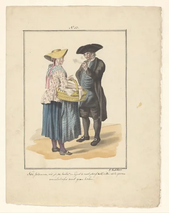 Framed Print : Man and wife of Walcheren, 1803-c.1899. Creator: J. Enklaar Framed Print : Man and wife of Walcheren, 1803-c.1899. Creator: J. Enklaar
