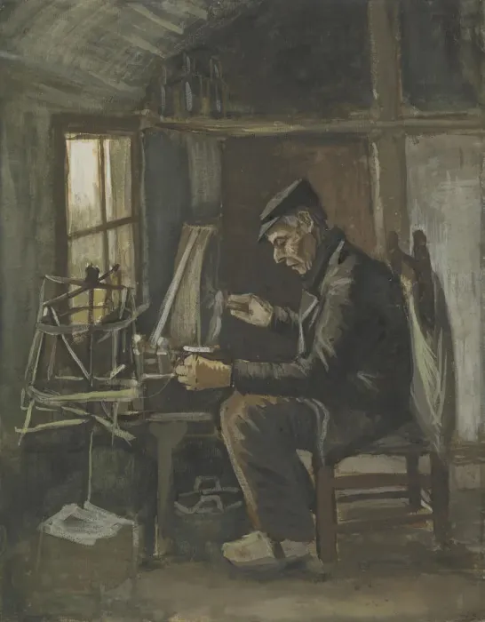Framed Print : Man Winding Yarn Framed Print : Man Winding Yarn
