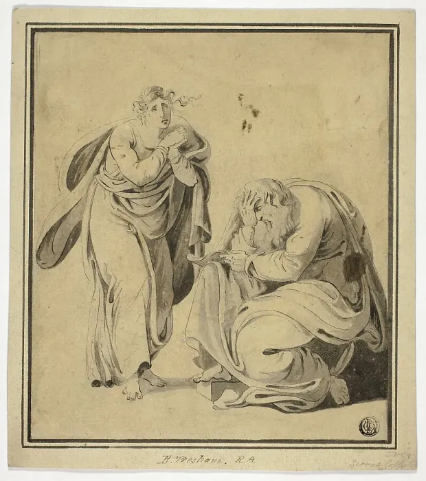 Framed Print : Man and Woman in Attitudes of Distress, n.d. Creator: Henry Tresham Framed Print : Man and Woman in Attitudes of Distress, n.d. Creator: Henry Tresham