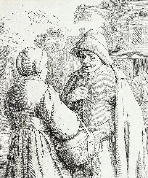 Man and Woman Conversing, c1673. Creator: Adriaen van Ostade