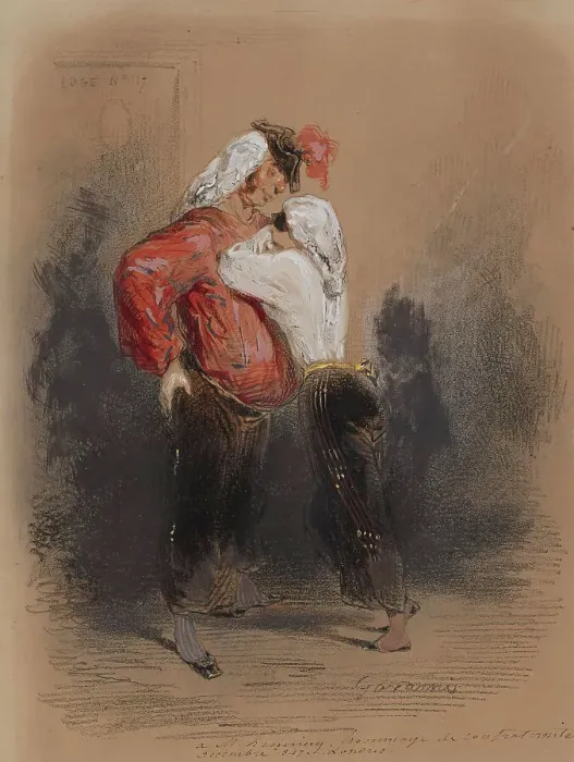 Framed Print : Man and Woman in Fancy Dress, 1847. Creator: Paul Gavarni Framed Print : Man and Woman in Fancy Dress, 1847. Creator: Paul Gavarni