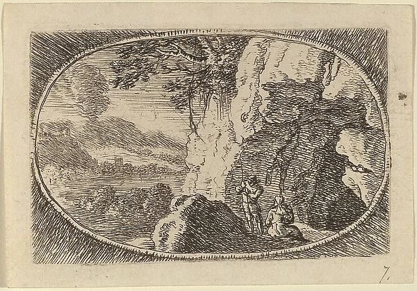 Man and Woman at the Mouth of a Cave. Creator: Herman van Swanevelt