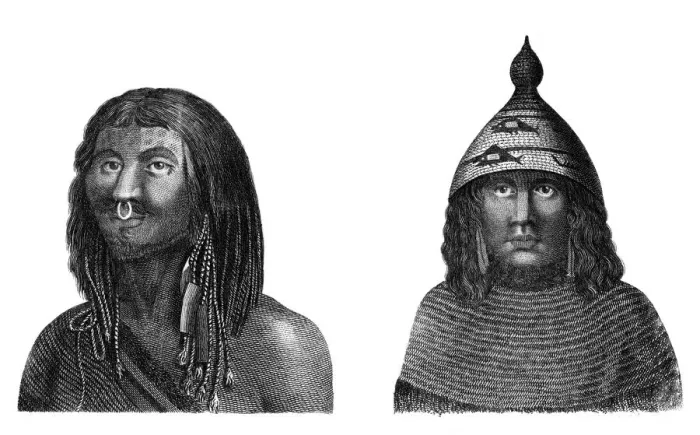 Framed Print : A Man and Woman of Nootka Sound, c1776-1779. Artist: J Dadley Framed Print : A Man and Woman of Nootka Sound, c1776-1779. Artist: J Dadley