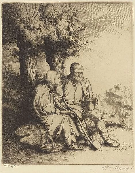 Man and Woman under a Tree. Creator: William Strang